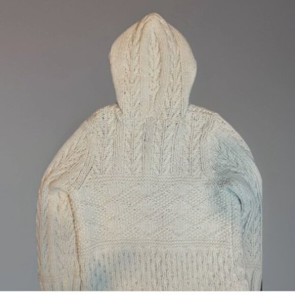 American Eagle Lambswool Cardigan Hooded Hand Knit Sweater Women's Size Large - Picture 3 of 14